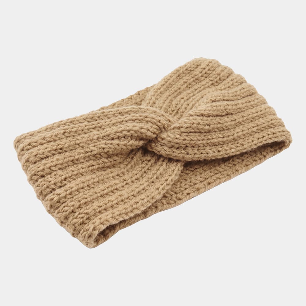 Bandeau en laine camel uni