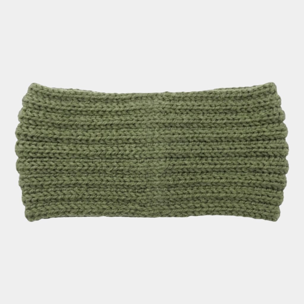 Bandeau en laine vert aloe vera uni
