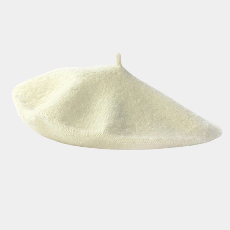 Béret basque blanc en laine