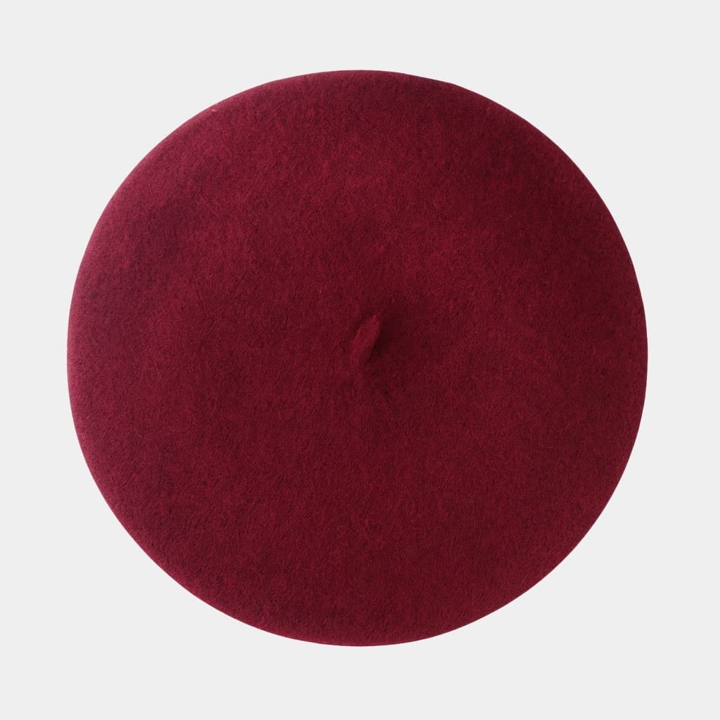 Béret basque bordeaux en laine