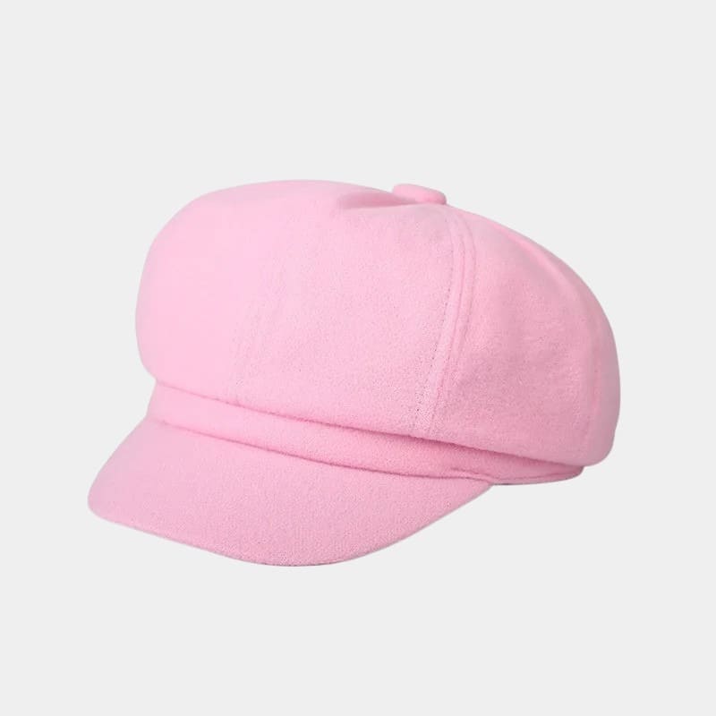 Béret casquette rose en coton