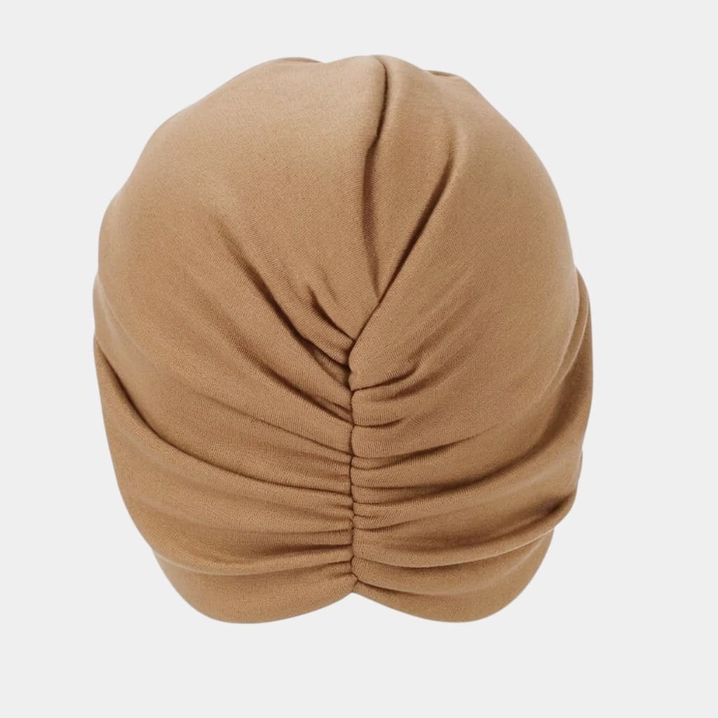 Turban croisé beige foncé