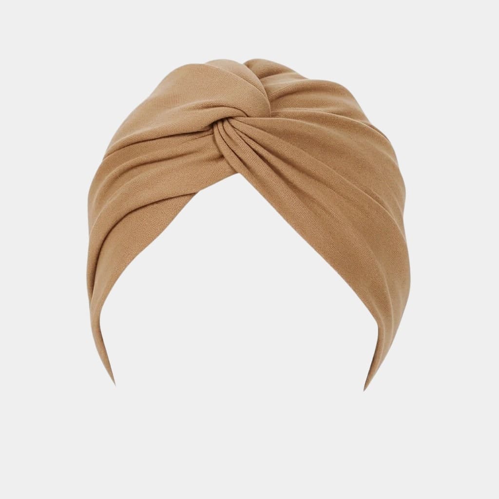 Turban croisé beige foncé