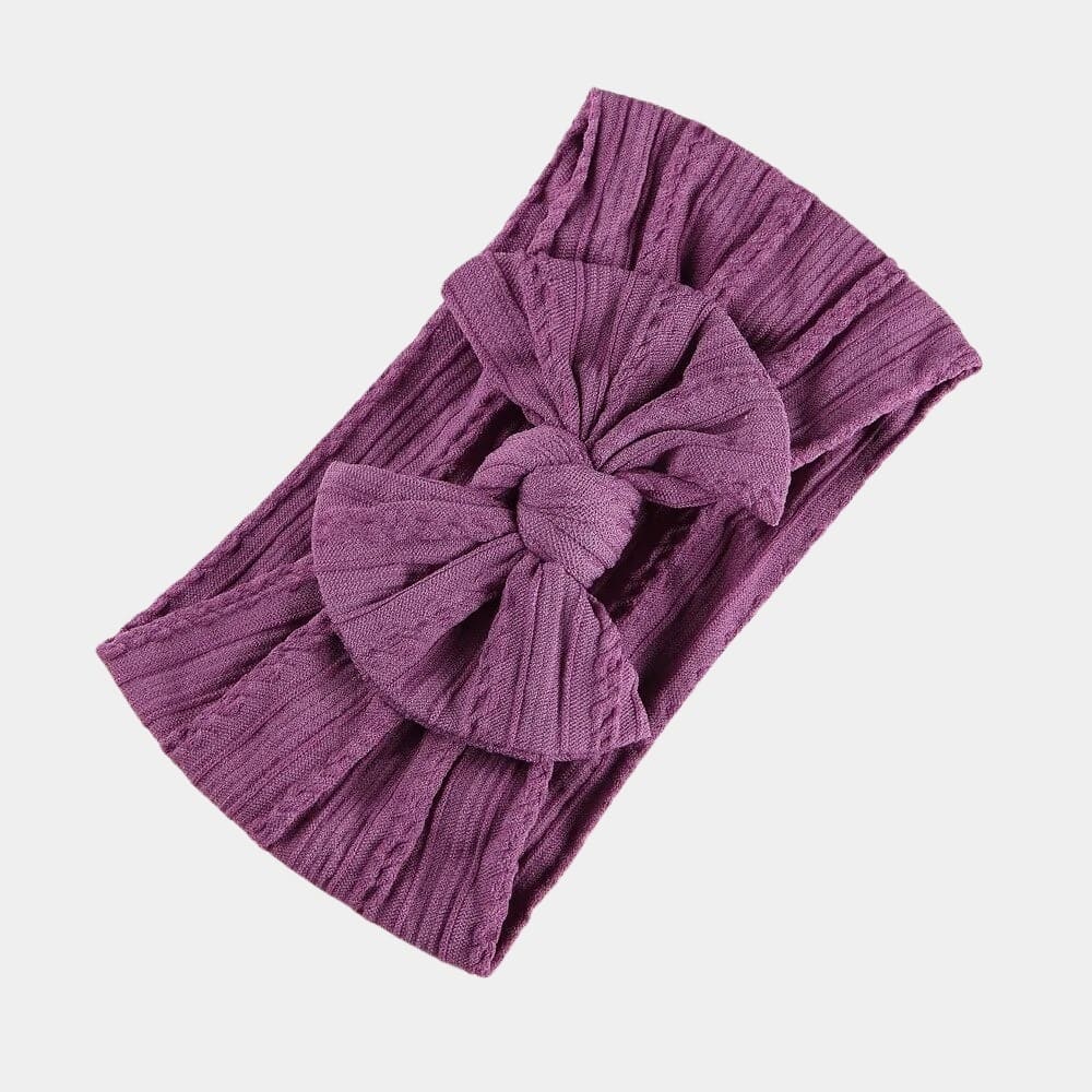 Bandeau bébé violet avec gros nœud