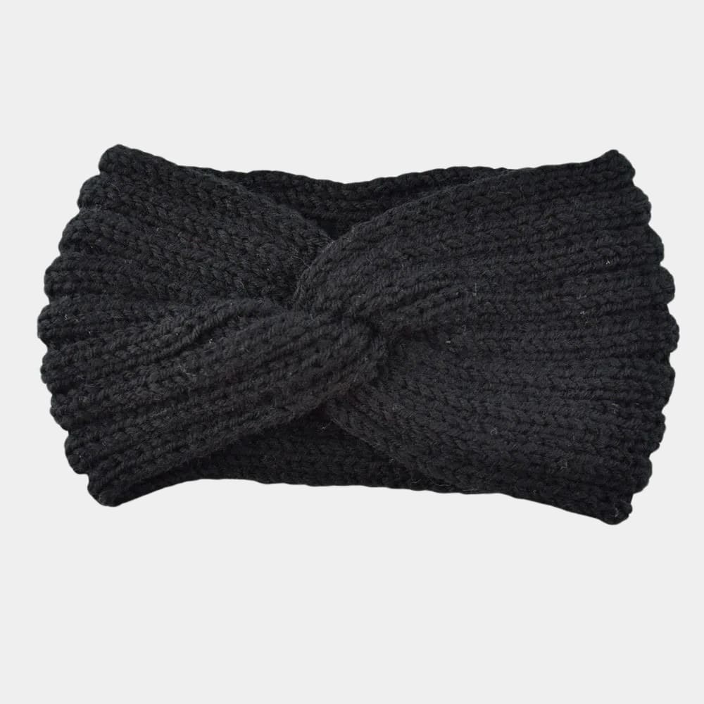 Bandeau en laine noir uni