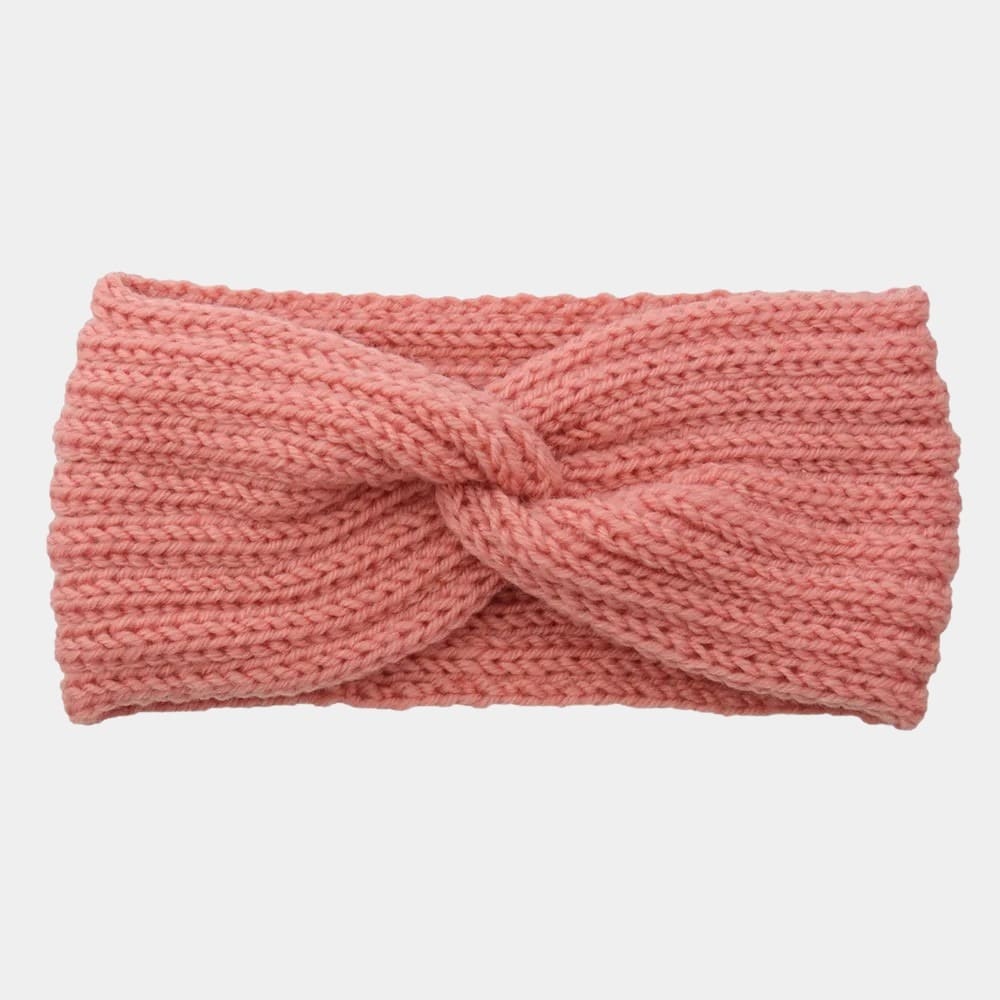 Bandeau en laine rose uni