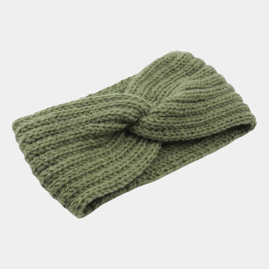 Bandeau en laine vert aloe vera uni