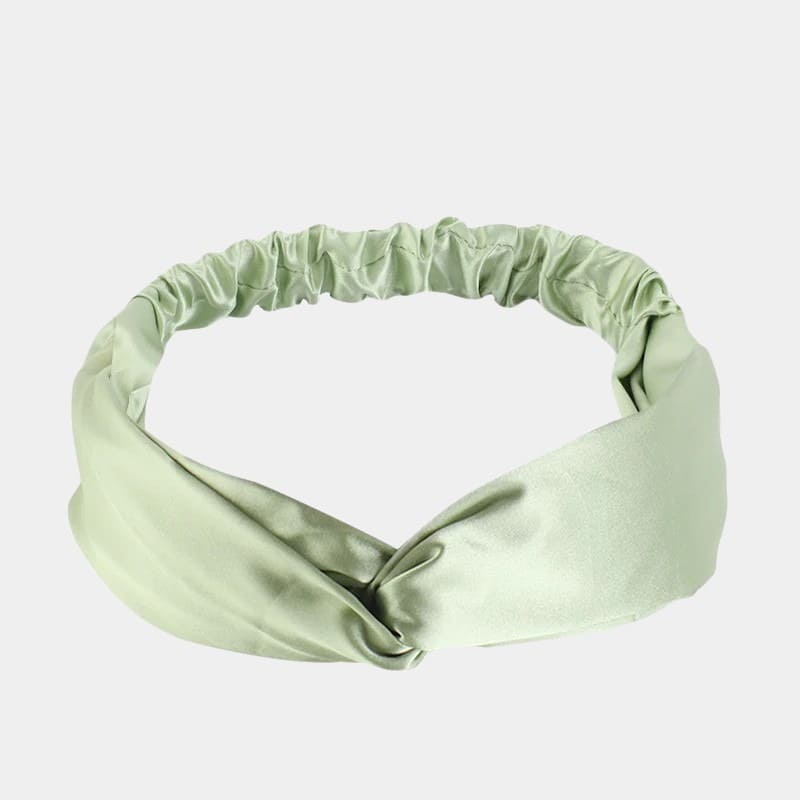 Bandeau en satin vert menthe