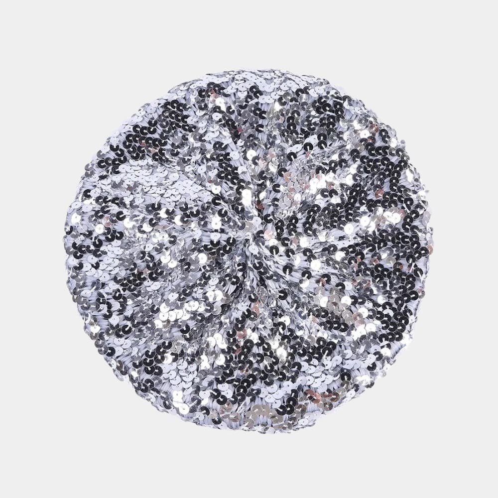 Béret sequin argenté