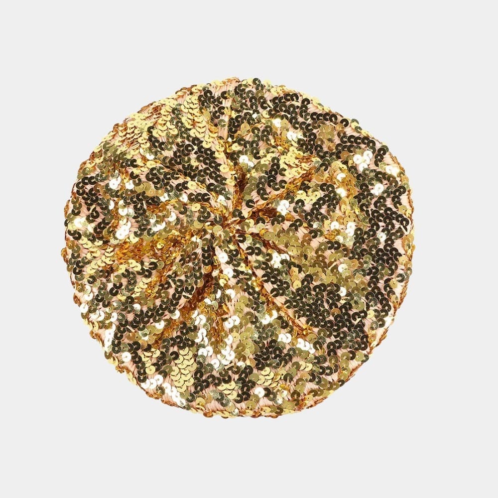 Béret sequin doré