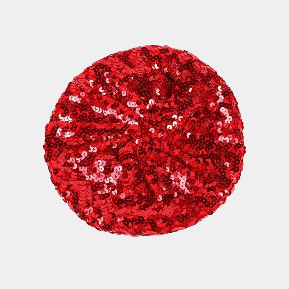 Béret sequin rouge