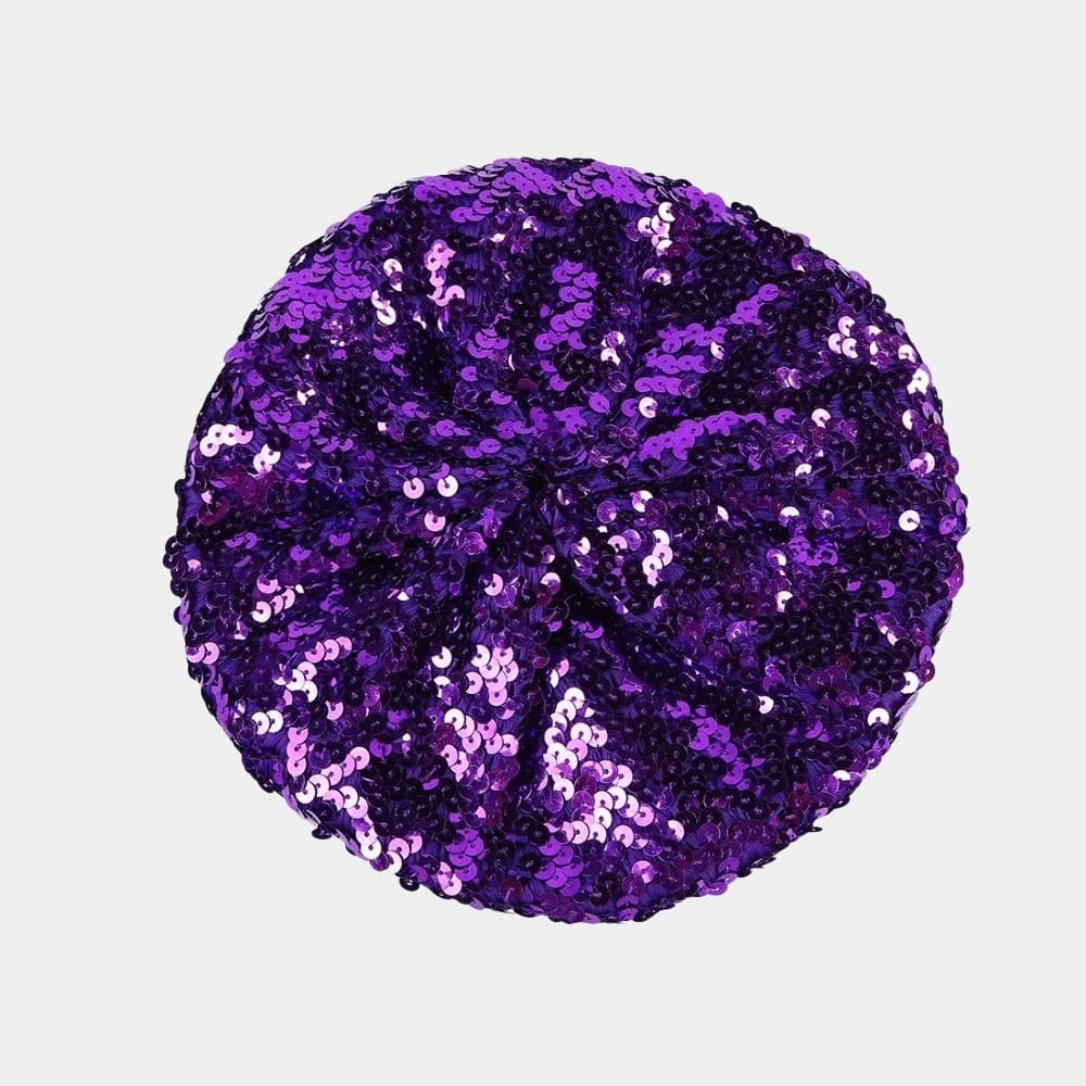 Béret sequin violet