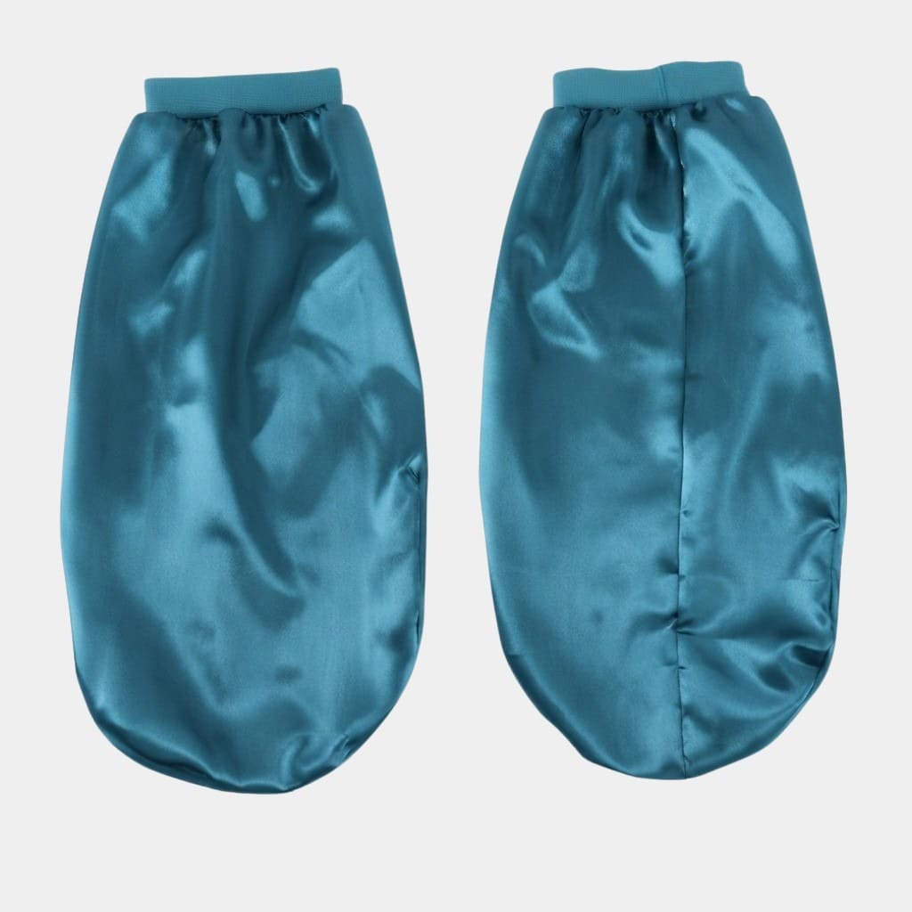Bonnet de nuit en satin long bleu sarcelle