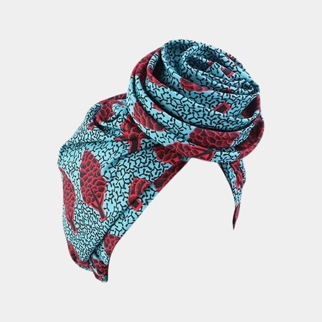 Turban africain bleu ciel large