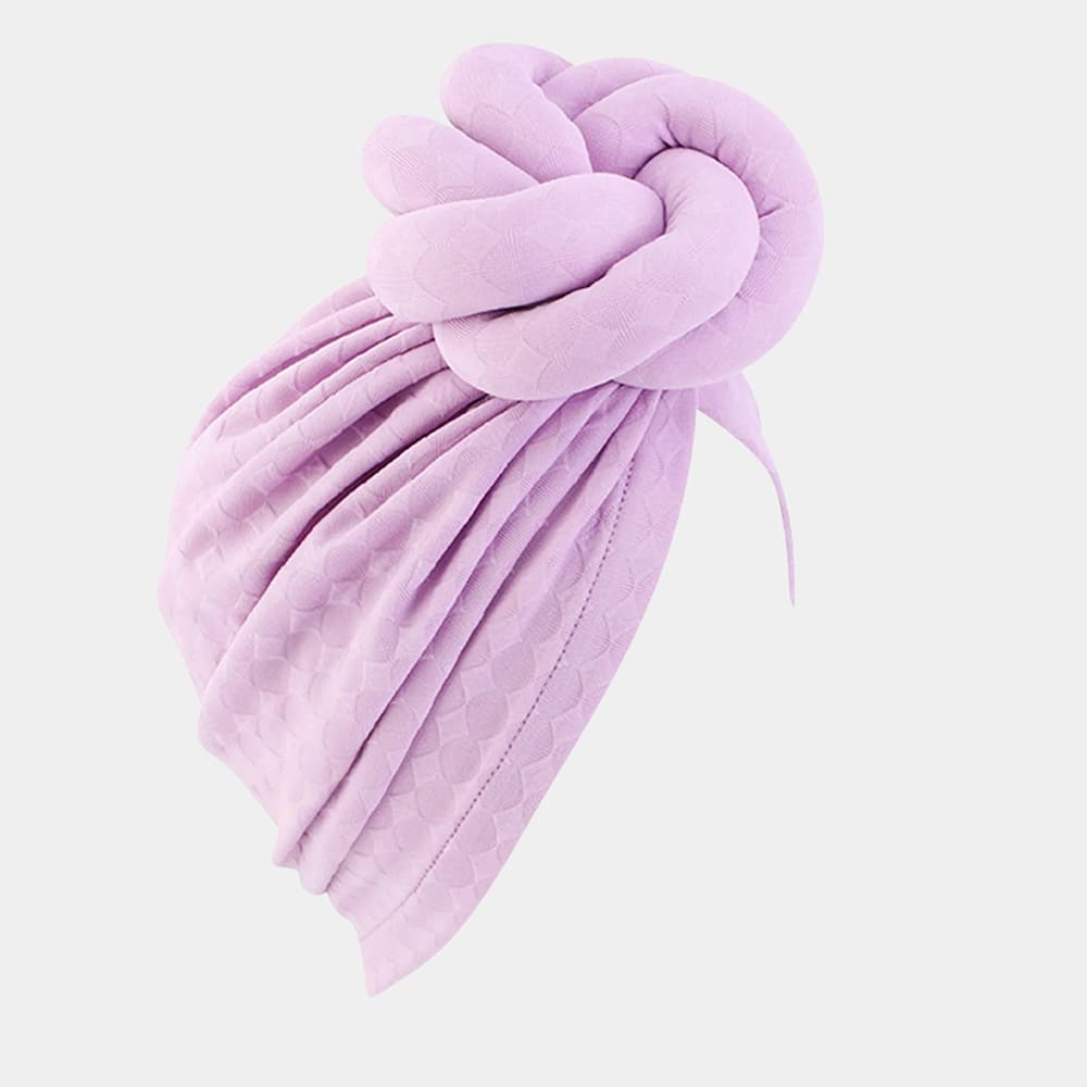 Turban africain violet clair avec gros nœud