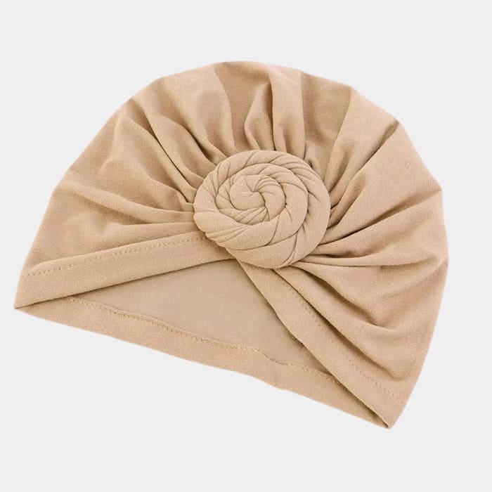 Turban beige désert avec gros nœud