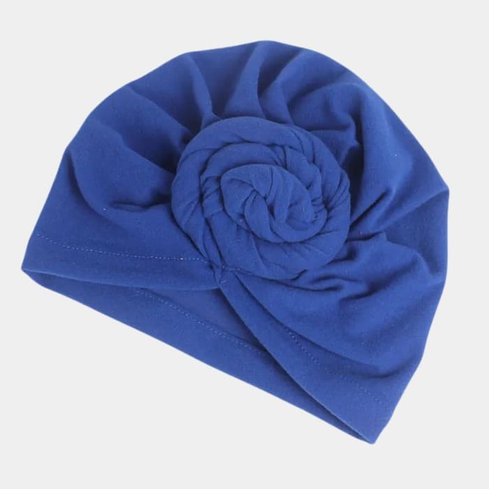 Turban bleu roi avec gros nœud