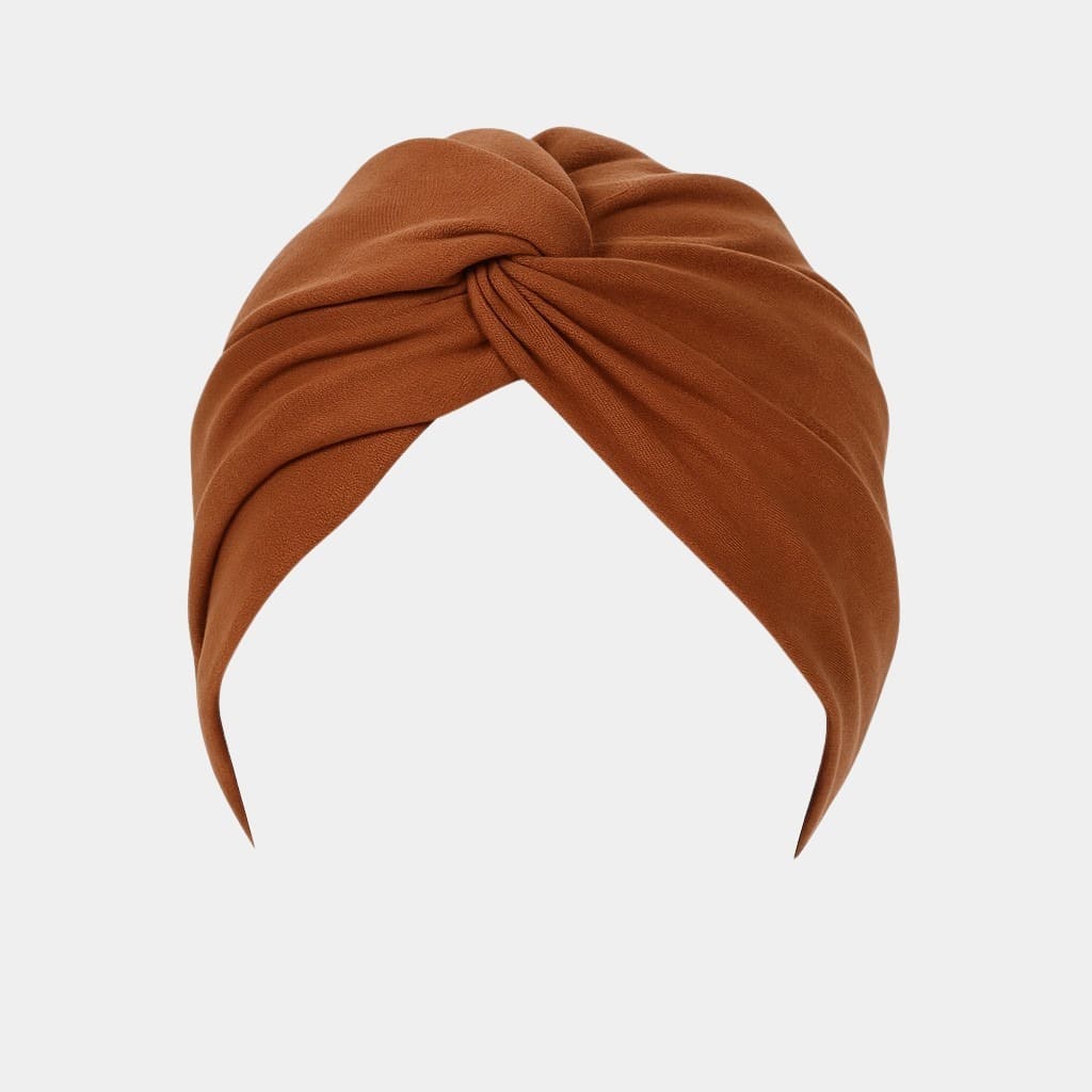 Turban croisé marron