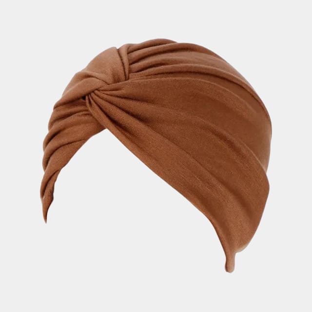 Turban croisé marron