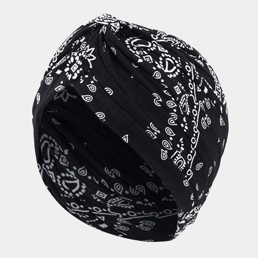 Turban motif bandana noir