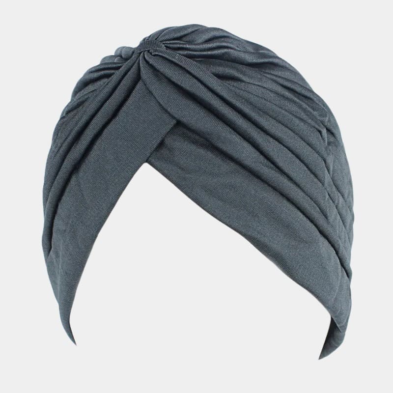 Turban plissé gris foncé