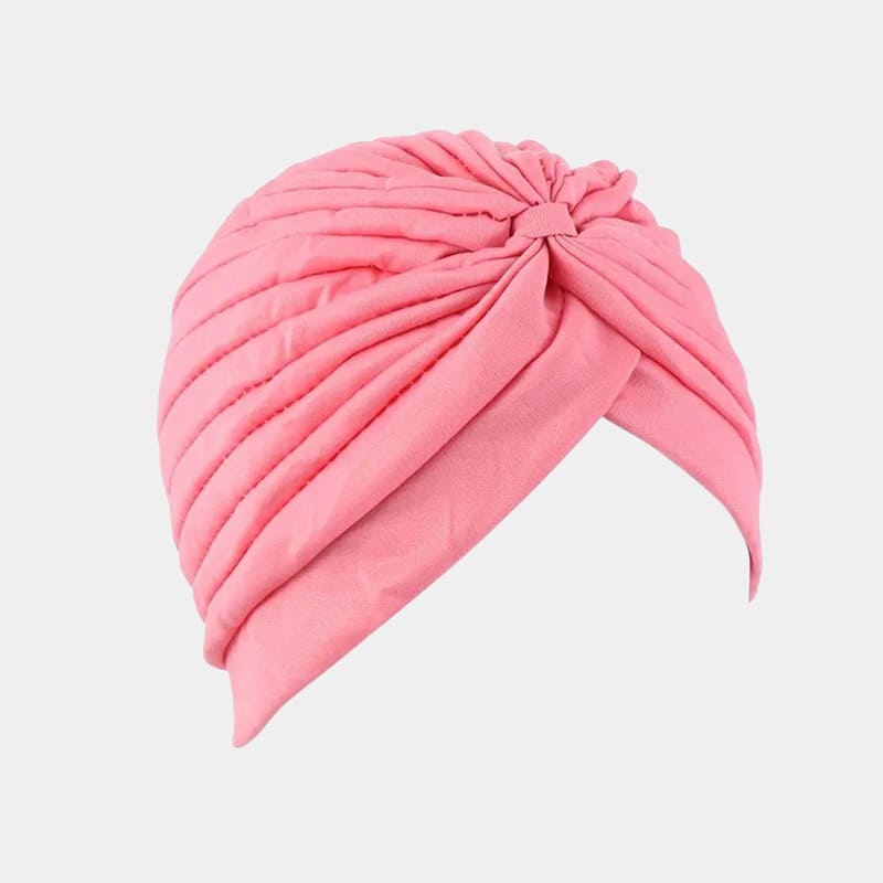 Turban plissé rose foncé