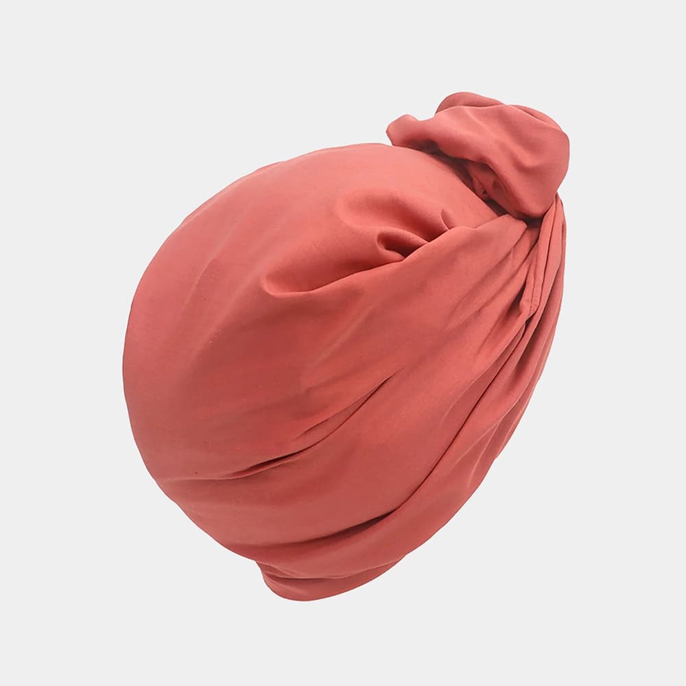 Turban rouge rouille avec nœud