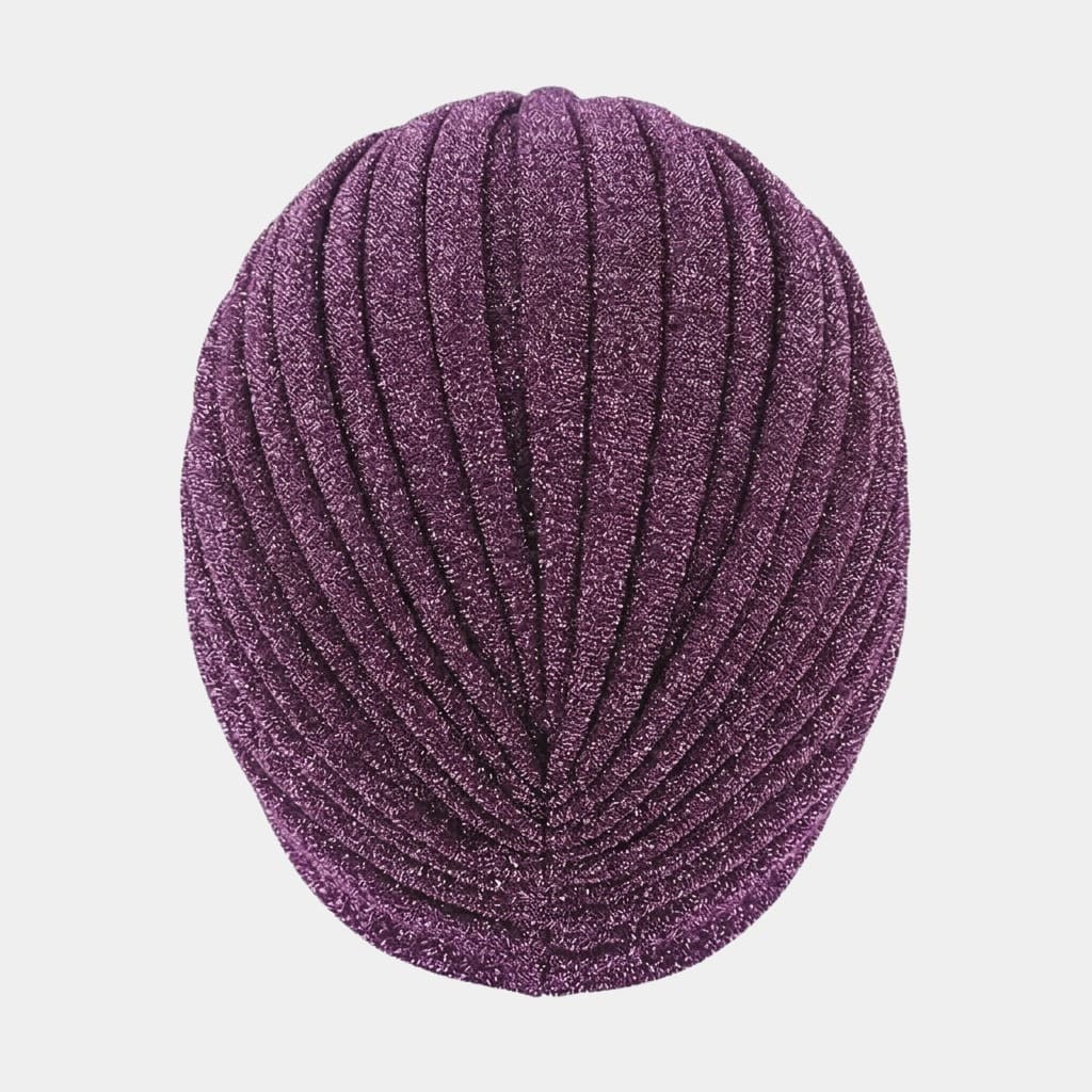 Turban violet avec paillettes