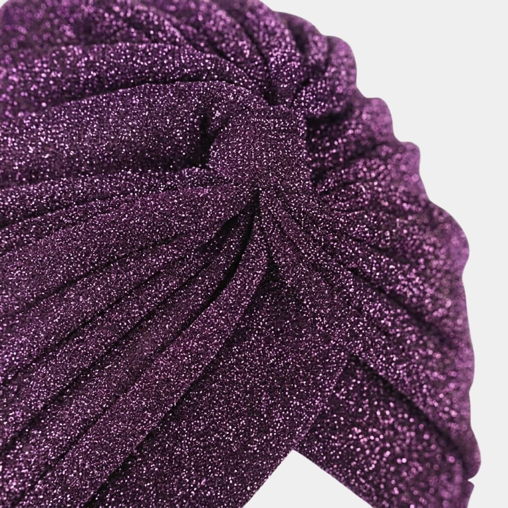 Turban violet avec paillettes